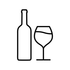 Wine line icon, grape vector logo isolated on white background