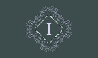 Monogram template with the initials I. Exquisite logo for cafes, bars, restaurants, invitations. Business style and brand of the company. Vector.