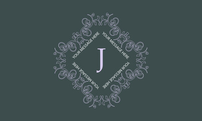 Monogram template with the initials J. Exquisite logo for cafes, bars, restaurants, invitations. Business style and brand of the company. Vector.