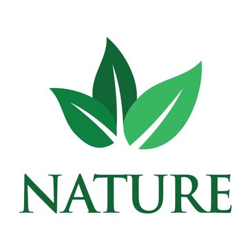 three leaves nature logo vector design