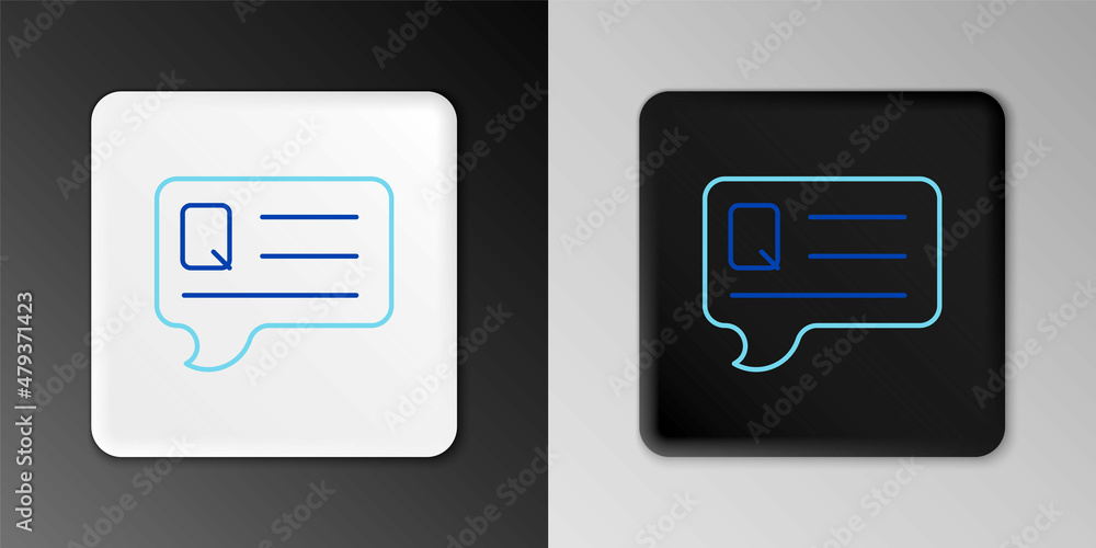 Poster line speech bubbles with question icon isolated on grey background. faq sign. chat speech bubble and