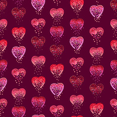 Love seamless pattern, Impressionist style hearts background. Perfect for greeting cards, wedding invitations, parties, textile, wallpaper - 479372201