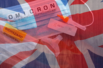 England flag and omicron variant