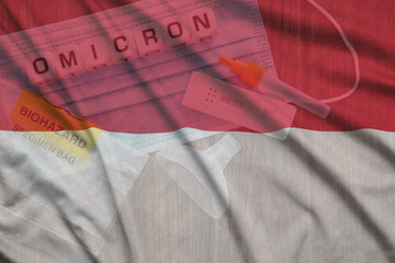 İndonesia flag and omicron variant