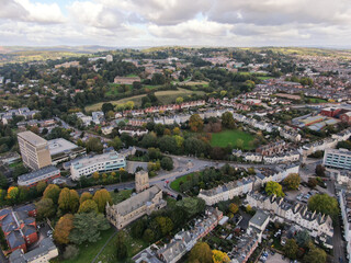 an aerial view of the centre of Exeter City 