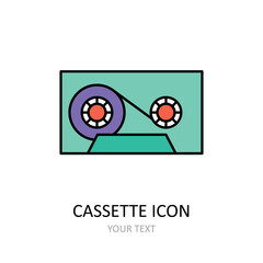 Fototapeta premium Vector illustration with mysic player. Outline icon