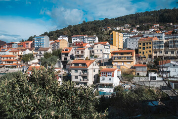 Fototapeta na wymiar View of the Redondela town, Pontevedra, Galicia, northwestern Spain.