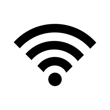 Wi fi Signal Icon.  Black simbol isolatated on white background. Vector icon.