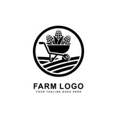 Farm logo. Corn logo design vector illustration