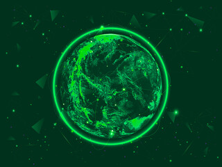 2d illustration Abstract futuristic electronic circuit technology background