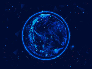 2d illustration globe sign with background 