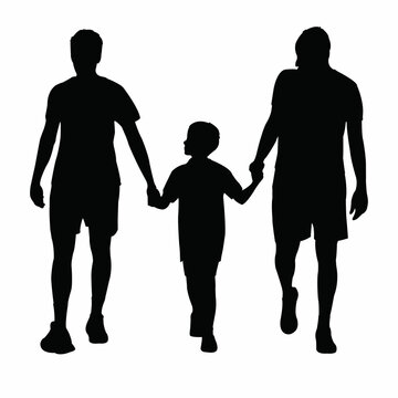 a family together, silhouette vector