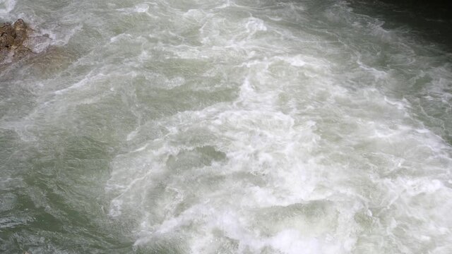 The seething stream of a mountain river