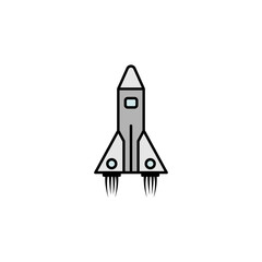 rocket line colored icon. Signs and symbols can be used for web, logo, mobile app, UI, UX on white background