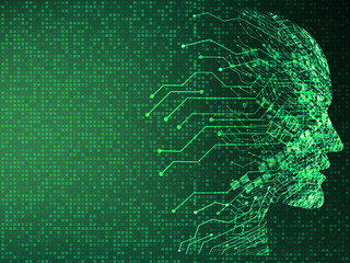 2d illustration Abstract futuristic electronic circuit technology background