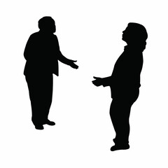 a couple making chat, silhouette vector