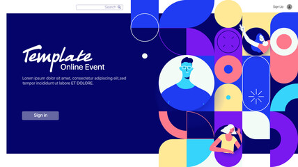Landing Page Design from Website. Landing Web Page UI UX Template. Creative design of login and registration form