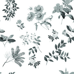 Beautiful seamless repeated vintage florals patterns free download perfect for fabrics, t-shirts packaging etc
