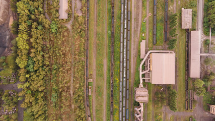 tracks from above with carriages