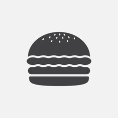 cheese hamburger vector icon. Simple isolated meal symbol pictogram.