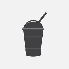 Cup Shake cold drink with straw vector icon. cold drink simple isolated pictogram.