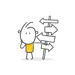 Strichfiguren / Strichmännchen: Pfeil Wegweiser. (Nr. 731)  © strichfiguren.de