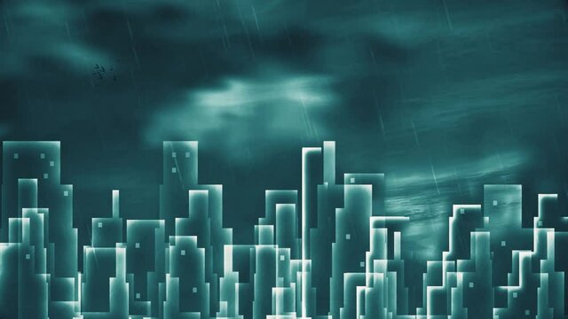 Geometric abstract composition. City of light