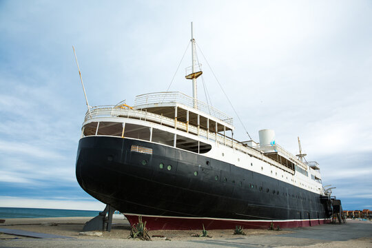 Rear View of the Lydia Cruise Ship Stern in Le Barcarès France