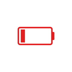 Phone battery simple flat icon vector illustration. Low battery icon vector