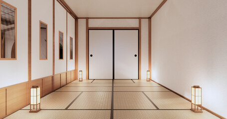 The Empty room, japanese interior.3D rendering