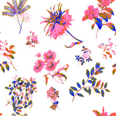 Beautiful seamless repeated vintage florals patterns free download perfect for fabrics, t-shirts packaging etc
