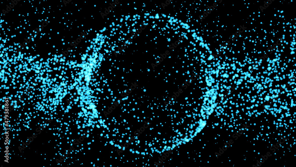 Poster abstract blue gas planet radiating a strong electromagnetic field in outer space. science experiment