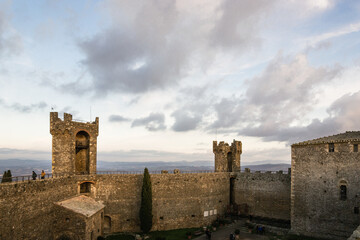 View of the town of Montalcino from the Fortezza in Val d'Orcia, Tuscany, Italy