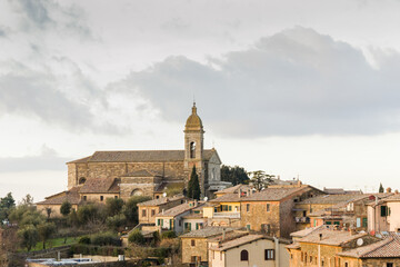 View of the town of Montalcino from the Fortezza in Val d'Orcia, Tuscany, Italy