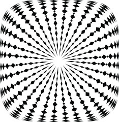Spiral element vector illustration. Texture with wavy, billowy lines. Optical art background. Wave design black and white. Digital image with a psychedelic stripes. Vector illustration