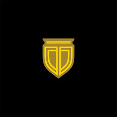 letter d logo vector shield template