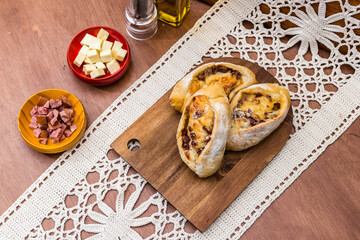 Delicious Sweet Bakery Patisserie Food Menu Gourmet Meal Dessert Chocolate Strawberry Lemon Flour Cake Pie Piece Chicken Fry Cheese Pizza Bread Still Blank Background