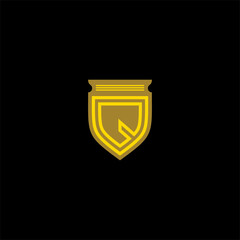 initials q logo vector shield template