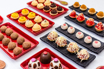 Delicious Sweet Bakery Patisserie Food Menu Gourmet Meal Dessert Chocolate Strawberry Lemon Flour Cake Pie Piece Chicken Fry Cheese Pizza Bread Still Blank Background