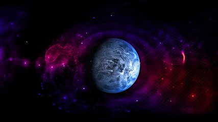 Alien planet in space. Elements of this image furnished by NASA.
