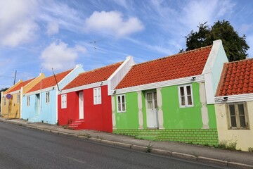 Fototapeta na wymiar colorful houses and building - Curacao, Caribbean