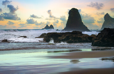 sunset at playa de benijo
