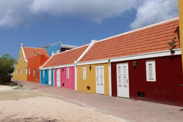 Fototapeta na wymiar colorful houses and building - Curacao, Caribbean