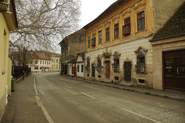 Fototapeta na wymiar Old architecture in an old street in Sremski Karlovci