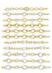 Obraz premium Gold jewelry. Gold chain bracelet and necklace isolated