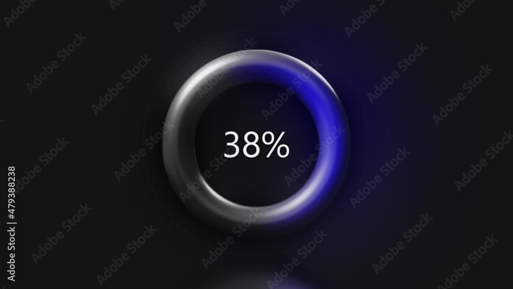 Aufkleber abstract glowing and pulsating ring with loading process. motion. moving circle with raising number 