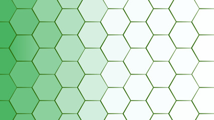 Abstract background with geometric hexagonal pattern. Technological pattern of six-accounts in shades of green.