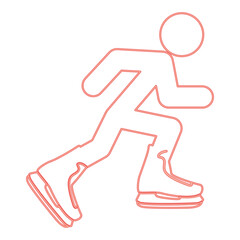 Neon athlete skater in skating red color vector illustration image flat style