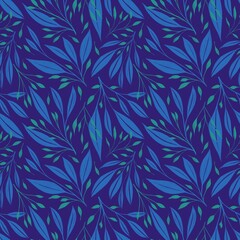 Seamless floral pattern with leaves