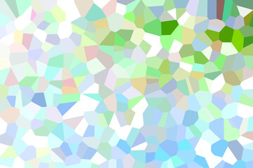 Colourful acute glass in blue and green tones